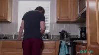 Hot Teen Blowjob And Gets Fucked In The Kitchen