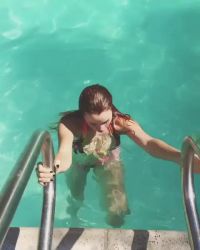 Sabrina Exiting The Pool