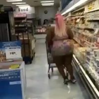 EXCUSE ME MAM YOUR PUSSY IS OUT ON AISLE 4