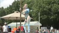 Pale Stripper Dancing On The Pole