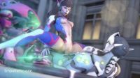 D.Va Riding Genji's Giant Sword,