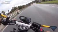 Biker Gets The Wobbles And Loses Control On Highway