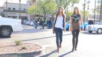 Twins Caught Showing Their Assets At Car Show