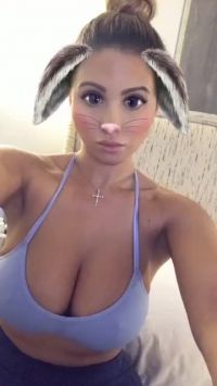 Blue Top Cleavage