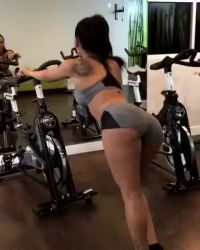 Amia Showing Off In The Gym