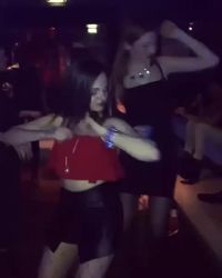 Two Girls Showing Off At The Club