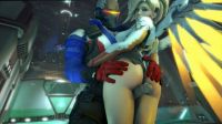 Soldier 76 Grinding His Sausage Between Mercy's Thighs
