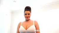 Cherry Blush JOI in white bra, black half slip & black pantyhose