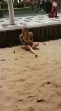 Taking Off Her Thong At A Mall