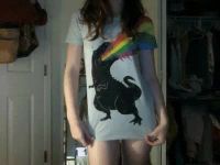 Rainbow-breathing t-shirt babe [gif] (X-post r/FlashingPorn)