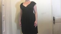 Her Black Dress Hides Her Strap-on Well