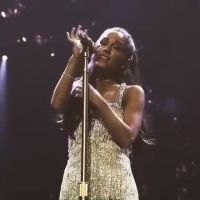 Ariana Grande On Stroking Her Mic Stand, Touching Her Chest.