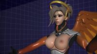 Mercy Rubbing Her Tits Against Glass