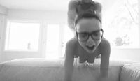 Cute Girl With Glasses And Bouncing Tits Gets It From Behind