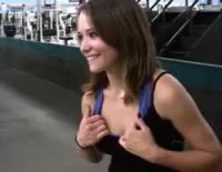 Flashing Her Small Perky Boobs