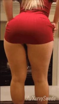 Pulling Up Her Dress To Show Her Ass