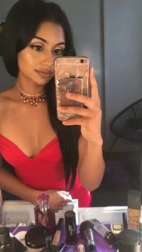 Showing Off Her Red Dress