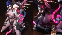 Widowmaker With Mercy, D.Va And Tentacles.