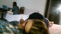Sucking Her Boyfriend While Roommate Watches GoT