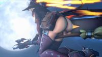 Witch Mercy On Her Dildo Broom