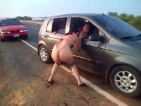 Peeing Behind The Car, Friends Decides To Drive Off!