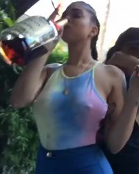 Groping Beneath Clothing While Drinking Henessy