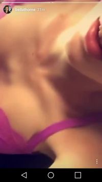 Bella Thorne On Her Back, Legs In The Air. All You Have To Do Is Slip Those Pants Of And Push In Deep.