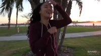 Getting Maya Bijou Naked Outside Before Giving Her A Creampie