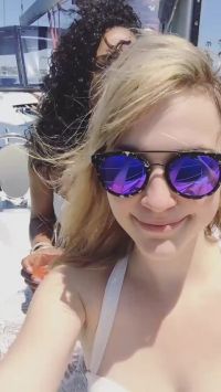 Violett Beane & Candice Patton on a boat